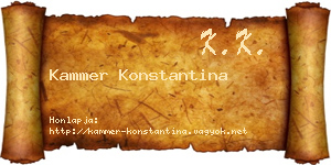 Kammer Konstantina névjegykártya